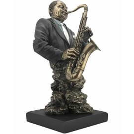 Black Suits Edition Jazz Band Collection JFSM INC Saxophone Player Statue Sculpture Figurine